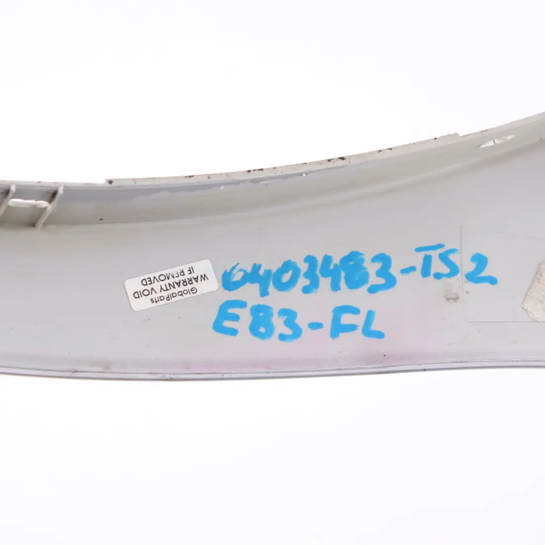 Arch Cover M Sport Front Left N/S Titan Silver Metallic - 354 to BMW X3 E83 Wheel with Part number 0403483 BMW X3 E83 Wheel Arch Cover M Sport Front Left N/S Titan Silver Metallic - 354 - SKU 0403483-TS2 - Part number 0403483