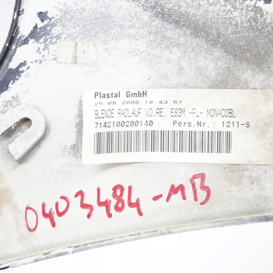 Osłona Nadkola Prawa Przednia M-Pakiet do BMW X3 E83 o numerze 0403484 BMW X3 E83 Osłona Nadkola Prawa Przednia M-Pakiet - SKU 0403484-MB - Numer Części 0403484