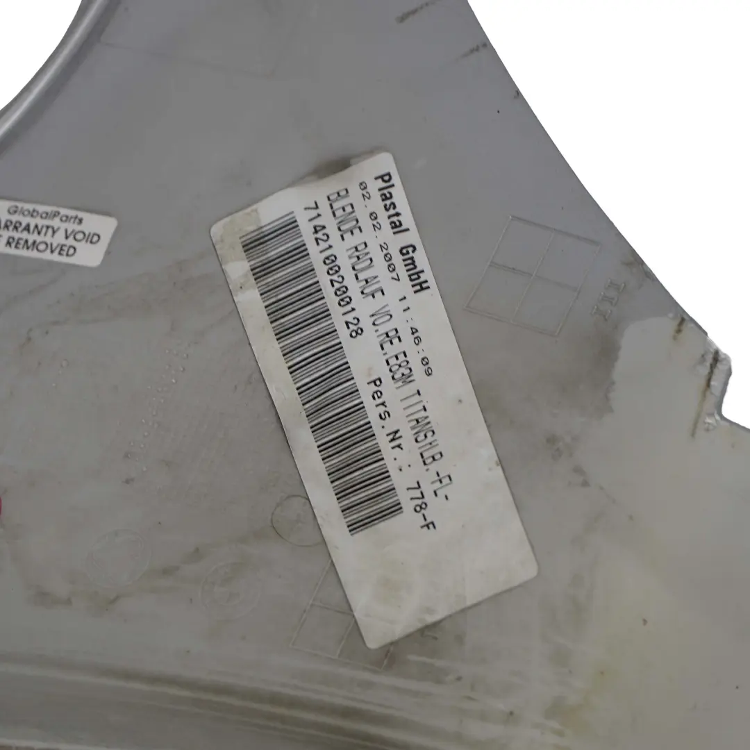 BMW X3 E83 M Sport Apertura Passaruota Frontale Dx Argento-Titanio Argento - 354 - SKU 0403484-TS2 - Numero di parte 0403484
