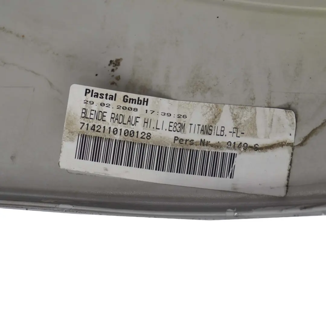 Couverture Passage de Roue Arriere Gauche Argent Titane pour BMW X3 E83 M Sport à propos du numéro de pièce 0403486 BMW X3 E83 M Sport Couverture Passage de Roue Arriere Gauche Argent Titane - SKU 0403486-TS1 - Numéro de pièce 0403486