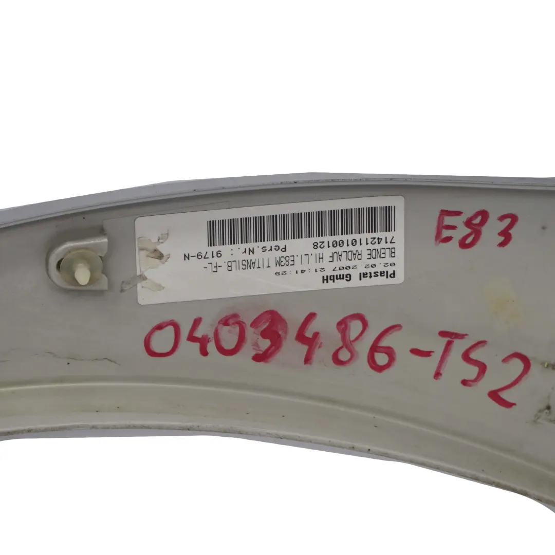 Couverture Passage de Roue Arriere Gauche Argent Titane - 354 pour BMW X3 E83 M Sport à propos du numéro de pièce 0403486 BMW X3 E83 M Sport Couverture Passage de Roue Arriere Gauche Argent Titane - 354 - SKU 0403486-TS2 - Numéro de pièce 0403486