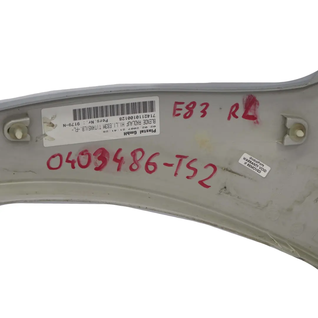 Apertura Passaruota Posteriore SX Argento-Titanio Silber - per BMW X3 E83 M Sport con numero di parte 0403486 BMW X3 E83 M Sport Apertura Passaruota Posteriore SX Argento-Titanio Silber - - SKU 0403486-TS2 - Numero di parte 0403486