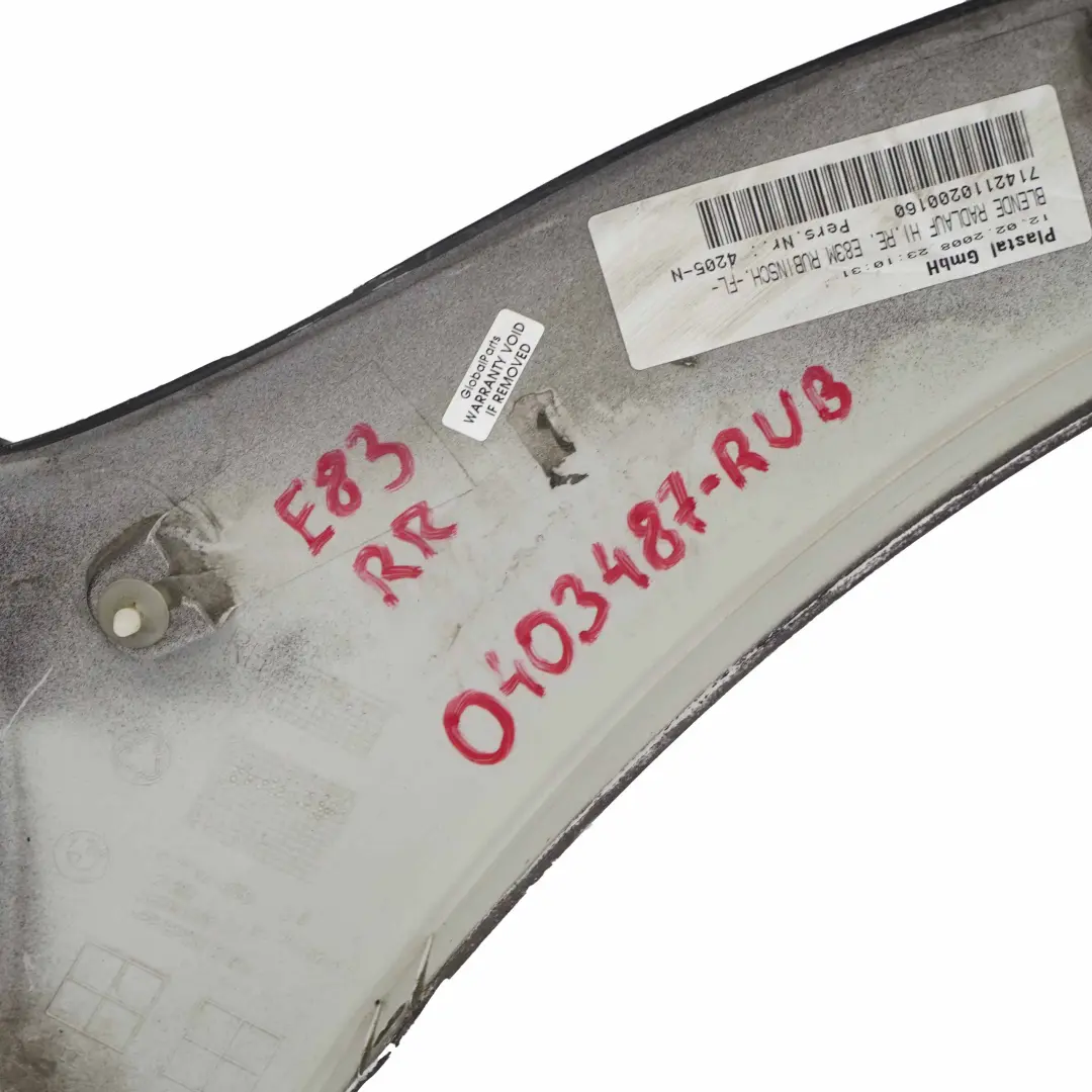 Blende Radlauf Hinten Rechts Rubinschwarz Schwarz - S23 für BMW X3 E83 M Sport mit Teilenummer 0403487 BMW X3 E83 M Sport Blende Radlauf Hinten Rechts Rubinschwarz Schwarz - S23 - SKU 0403487-RUB - Teilenummer 0403487