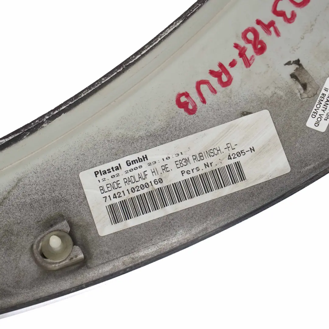 Blende Radlauf Hinten Rechts Rubinschwarz Schwarz - S23 für BMW X3 E83 M Sport mit Teilenummer 0403487 BMW X3 E83 M Sport Blende Radlauf Hinten Rechts Rubinschwarz Schwarz - S23 - SKU 0403487-RUB - Teilenummer 0403487