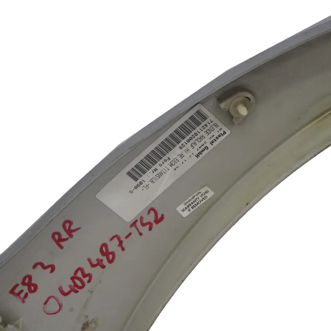 BMW X3 E83 Wheel Arch Cover Rear Right O/S M Sport Titansilber Silver - 354 - SKU 0403487-TS2 - Part number 0403487
