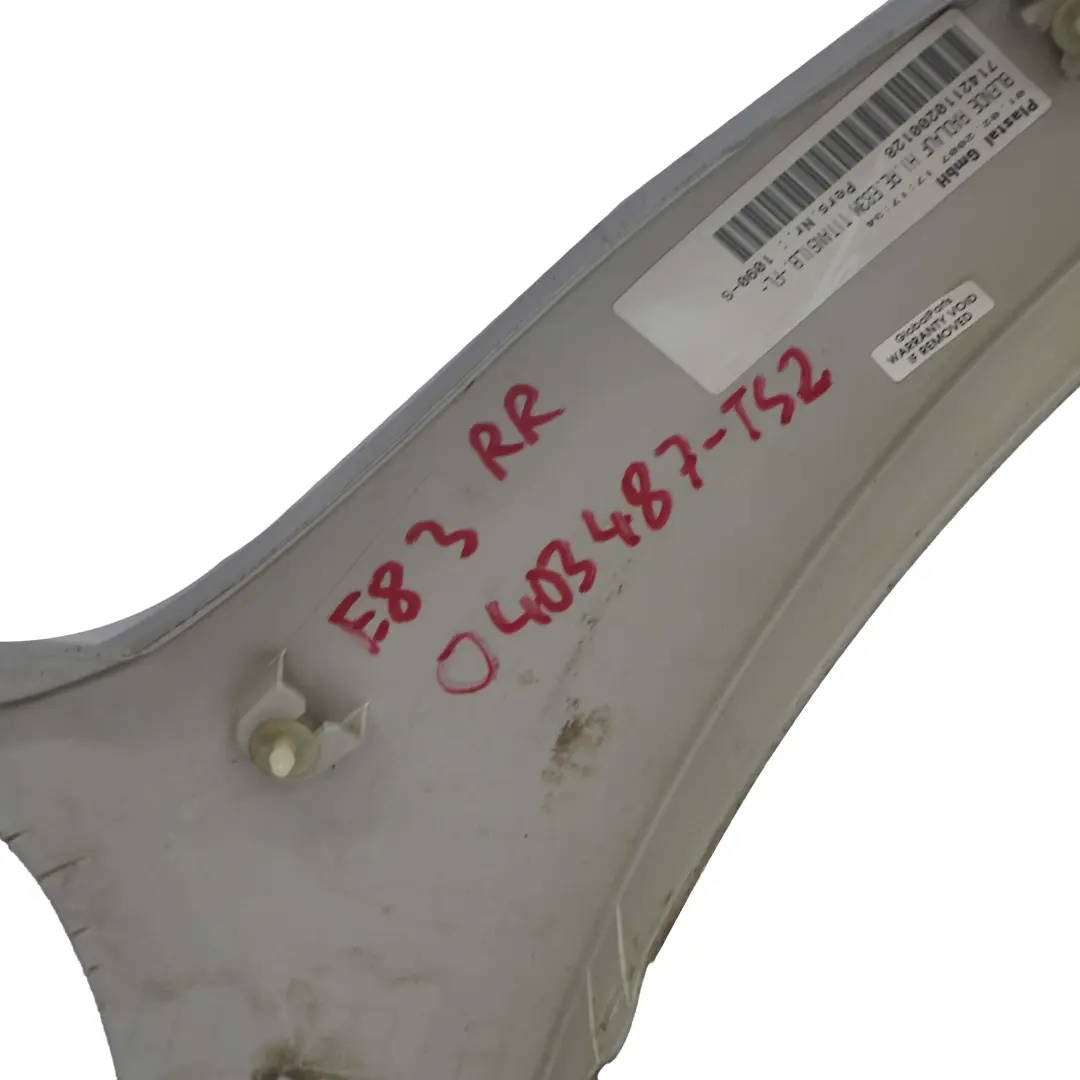 Couverture Passage de Roue Arriere Droite Argent Titane 354 pour BMW X3 E83 M Sport à propos du numéro de pièce 0403487 BMW X3 E83 M Sport Couverture Passage de Roue Arriere Droite Argent Titane 354 - SKU 0403487-TS2 - Numéro de pièce 0403487