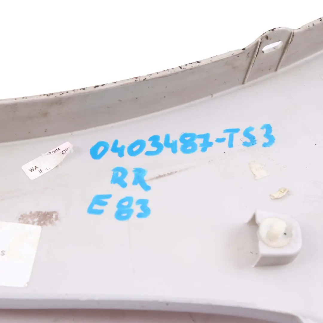 Arch Cover Rear Right O/S M Sport Titansilber Silver - 354 to BMW X3 E83 Wheel with Part number 0403487 BMW X3 E83 Wheel Arch Cover Rear Right O/S M Sport Titansilber Silver - 354 - SKU 0403487-TS3 - Part number 0403487