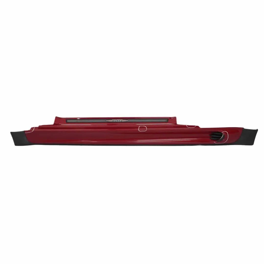 Side Skirt Mini R56 R57 JCW Left Door N/S Side Trim Panel Cover Chili Red - 851 to with Part number 0404115 Side Skirt Mini R56 R57 JCW Left Door N/S Side Trim Panel Cover Chili Red - 851 - SKU 0404115-CHRED - Part number 0404115