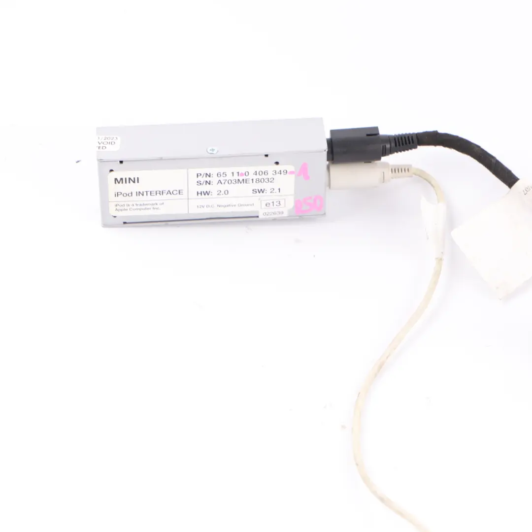 Mini R50 R52 R53 iPod Interface Adapter Connection Cable Unit Module - SKU 0406349-1 - Part number 0406349