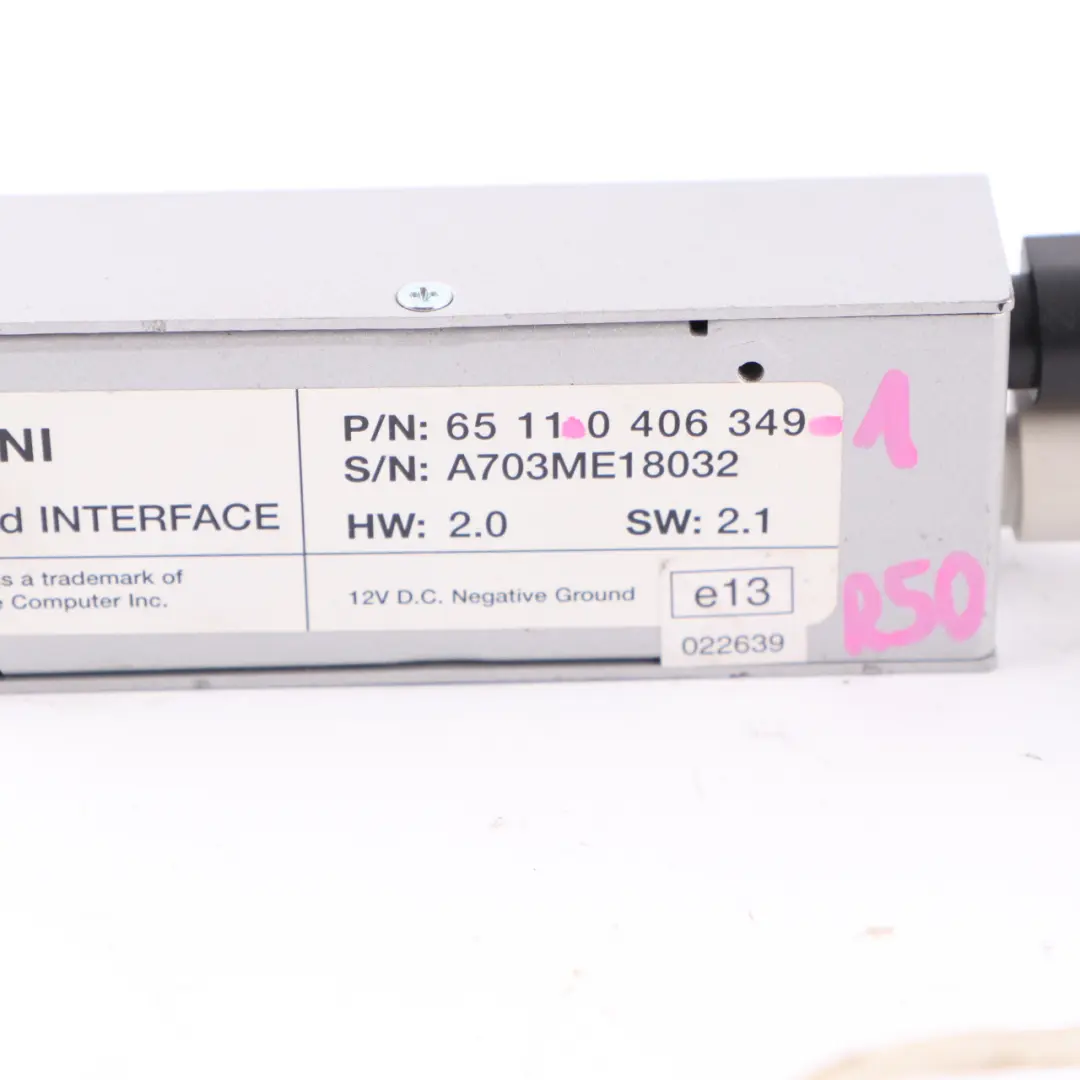 Mini R50 R52 R53 iPod Interface Adapter Connection Cable Unit Module - SKU 0406349-1 - Part number 0406349