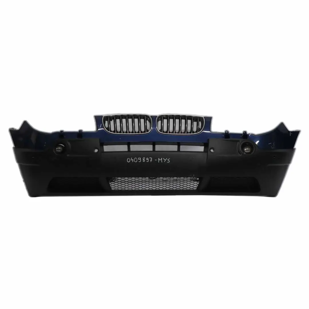 Front Bumper PDC Headlight Cleaning Mysticblau Blue Metallic - A07 to BMW X3 E83 with Part number 0409897 BMW X3 E83 Front Bumper PDC Headlight Cleaning Mysticblau Blue Metallic - A07 - SKU 0409897-MYS - Part number 0409897