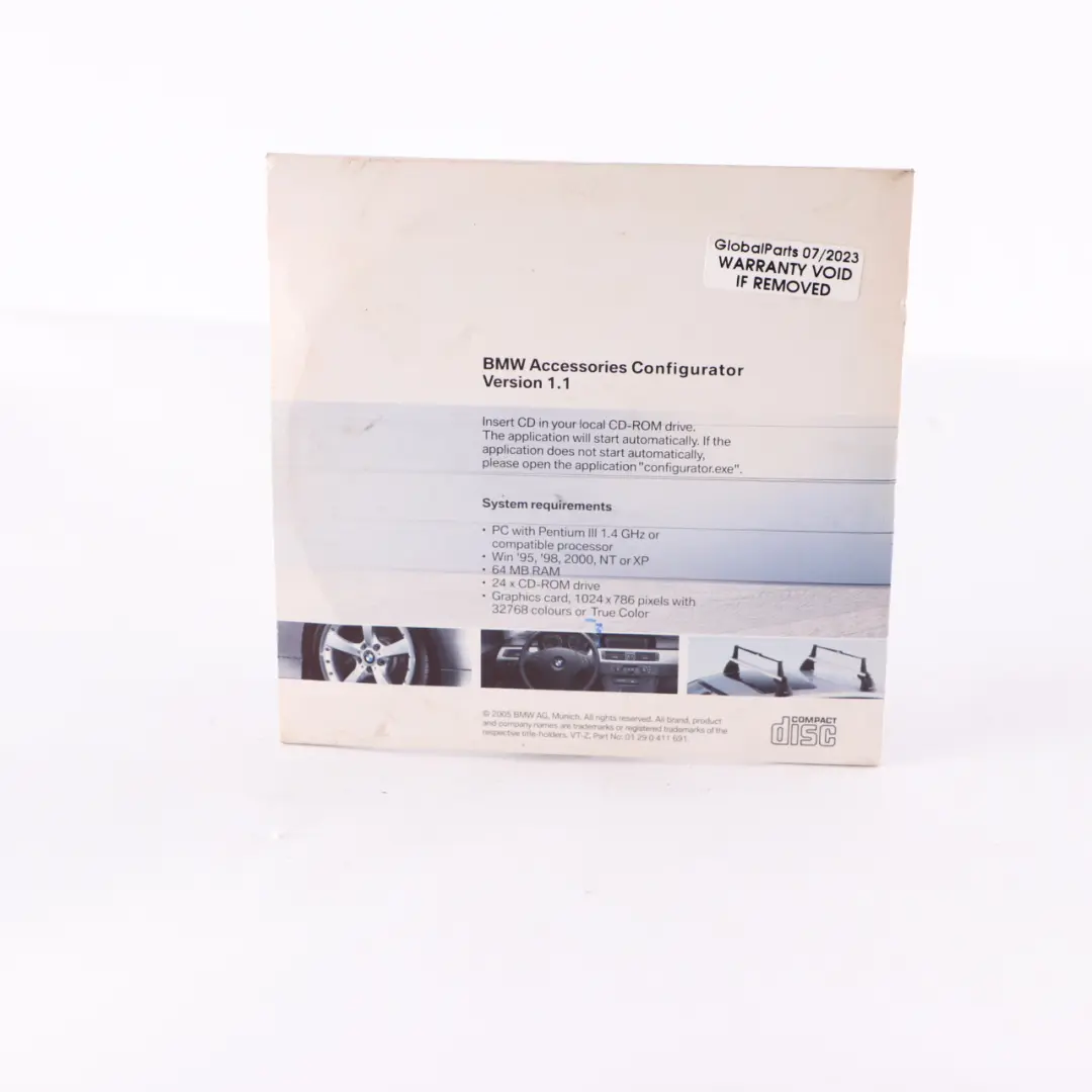 BMW Accessories Configurator Disc CD Version 1.1 - SKU 0411691 - Part number 0411691