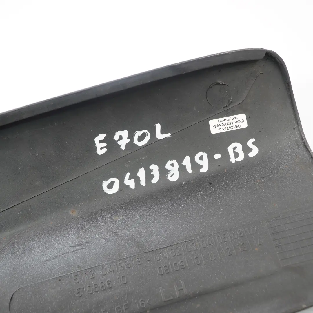 Bumper Rear Left N/S Aero Lower Side Trim Cover Black Sapphire - 475 to BMW X5 E70 with Part number 0413819 BMW X5 E70 Bumper Rear Left N/S Aero Lower Side Trim Cover Black Sapphire - 475 - SKU 0413819-BS - Part number 0413819