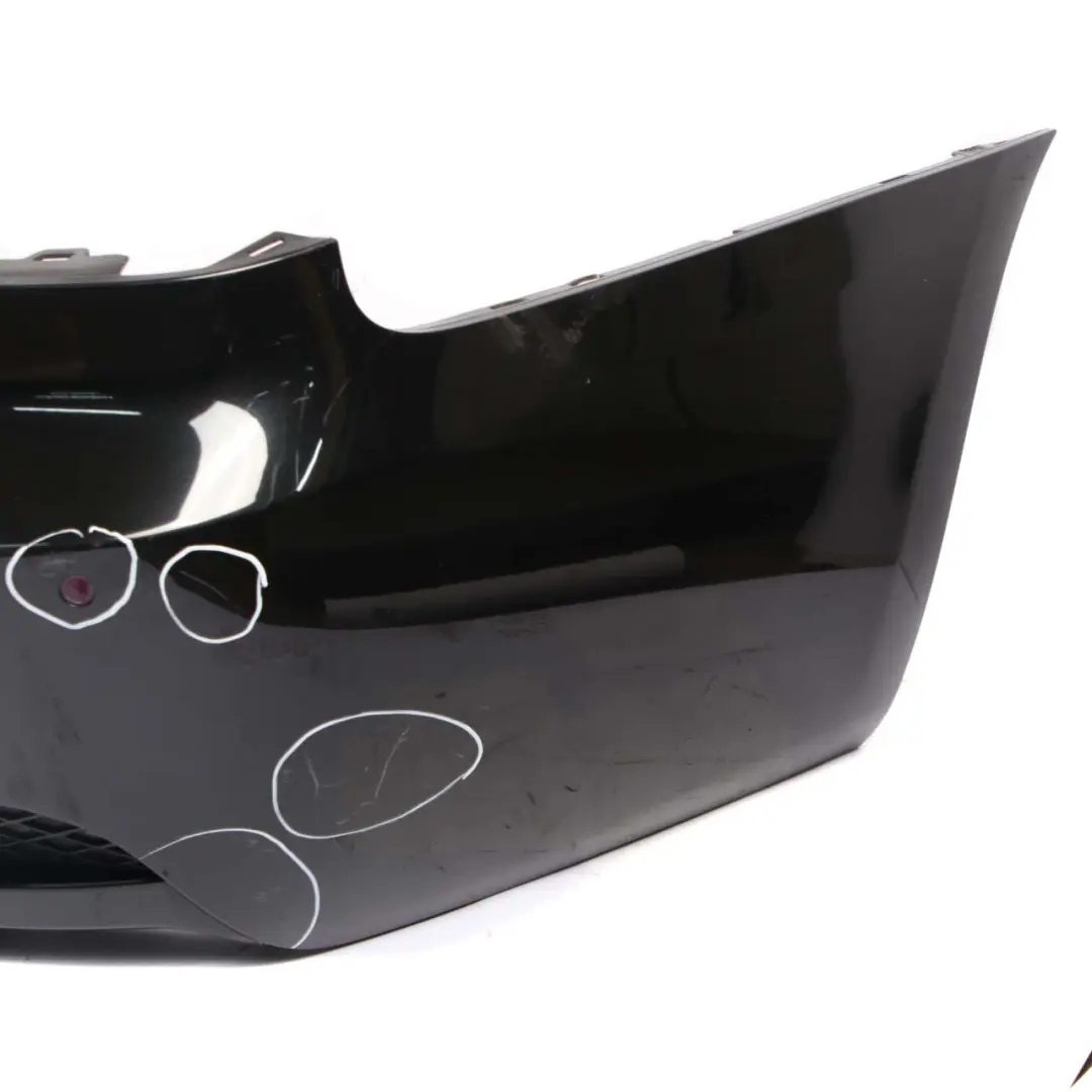 Bumper 335i 335d Aerodynamic Aero PDC Black Sapphire - 475 to BMW E92 E93 Rear with Part number 0414374 BMW E92 E93 Rear Bumper 335i 335d Aerodynamic Aero PDC Black Sapphire - 475 - SKU 0414374-BS - Part number 0414374