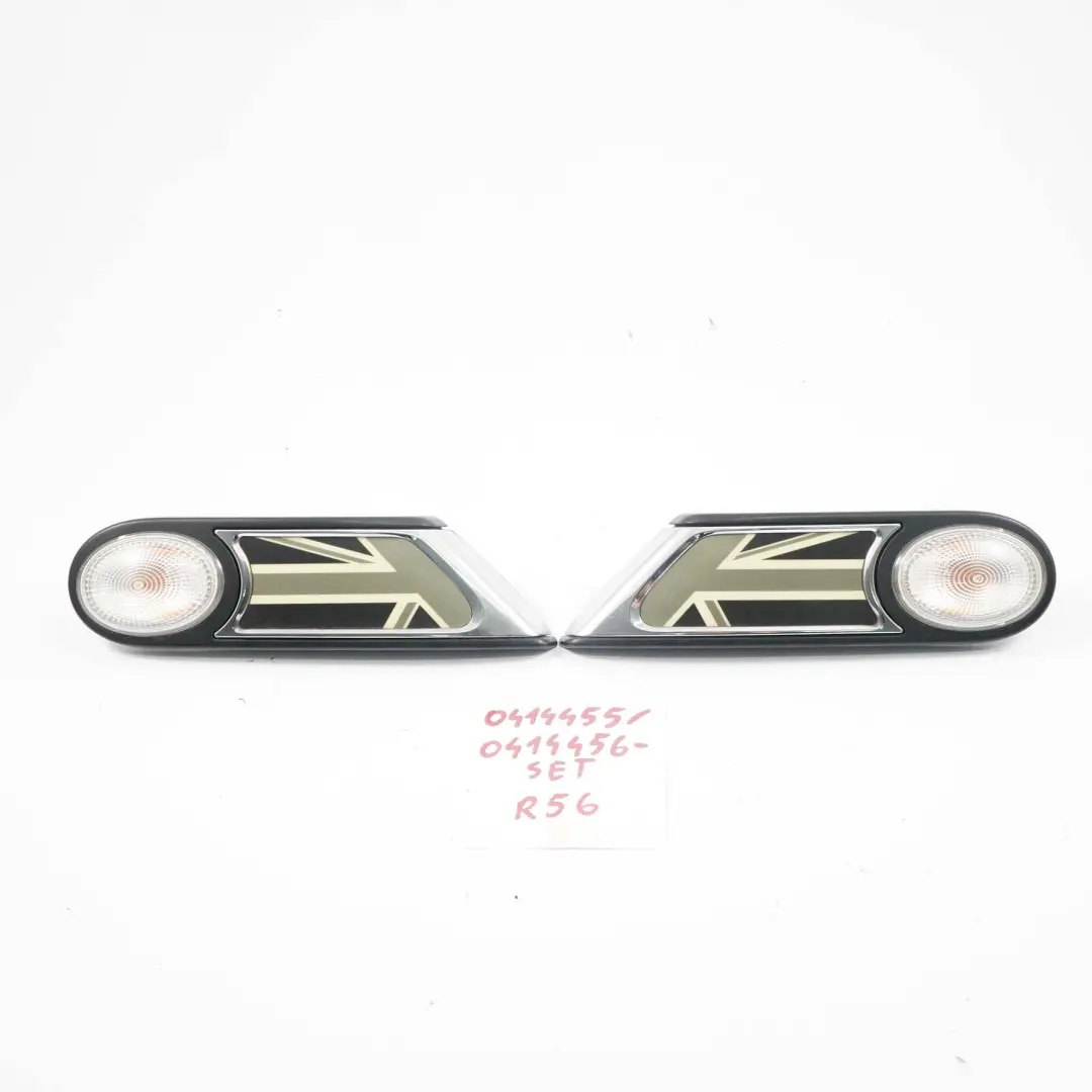 Fahrtrichtungsanzeiger Seitenblinker Set Links Rechts UK Flagge für Mini R56 mit Teilenummer 0414455 Mini R56 Fahrtrichtungsanzeiger Seitenblinker Set Links Rechts UK Flagge - SKU 0414455/0414456 - Teilenummer 0414455
