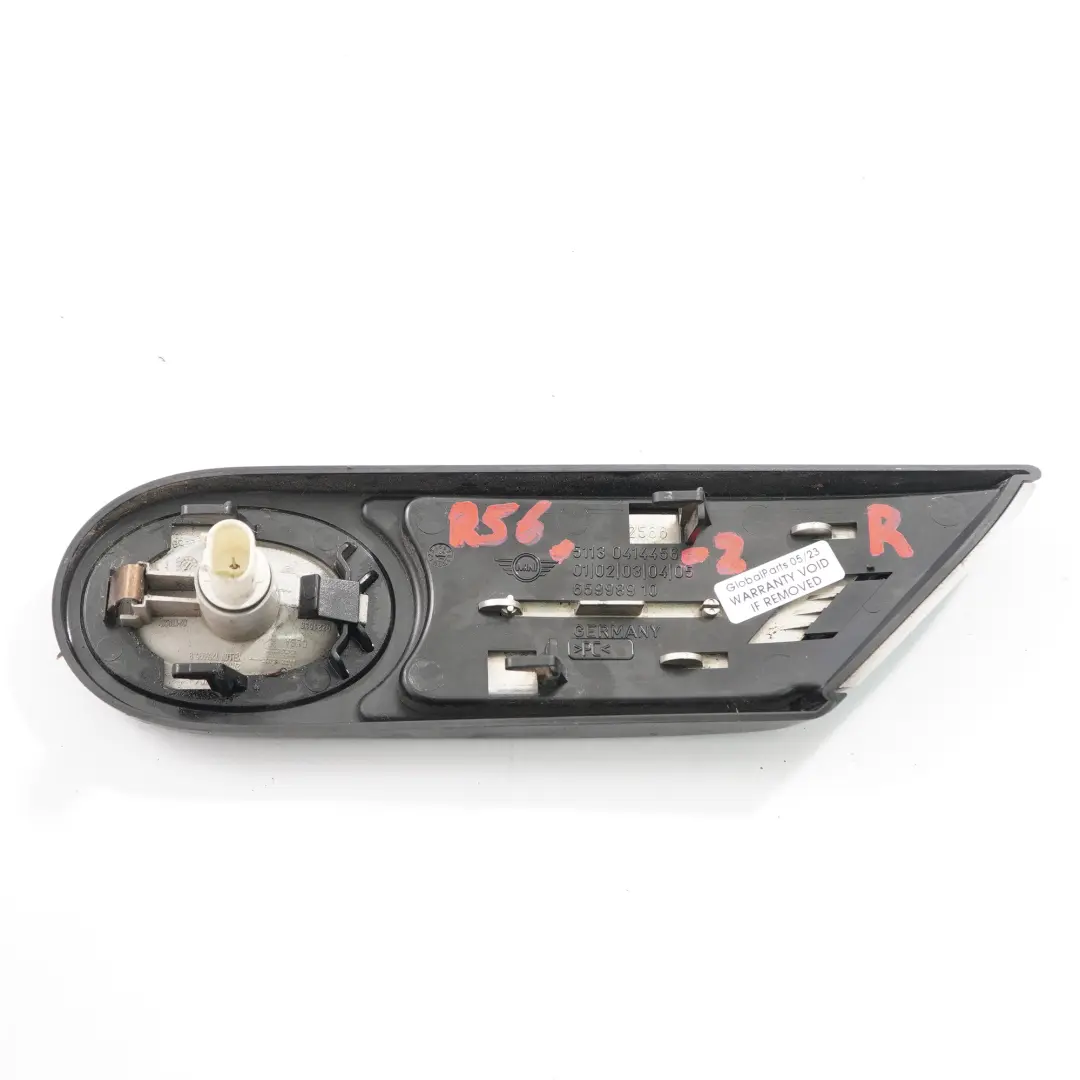 Side Indicator Mini R55 R56 Direction Turn Trim Right O/S Bayswater to with Part number 0414456 Side Indicator Mini R55 R56 Direction Turn Trim Right O/S Bayswater - SKU 0414456-2 - Part number 0414456