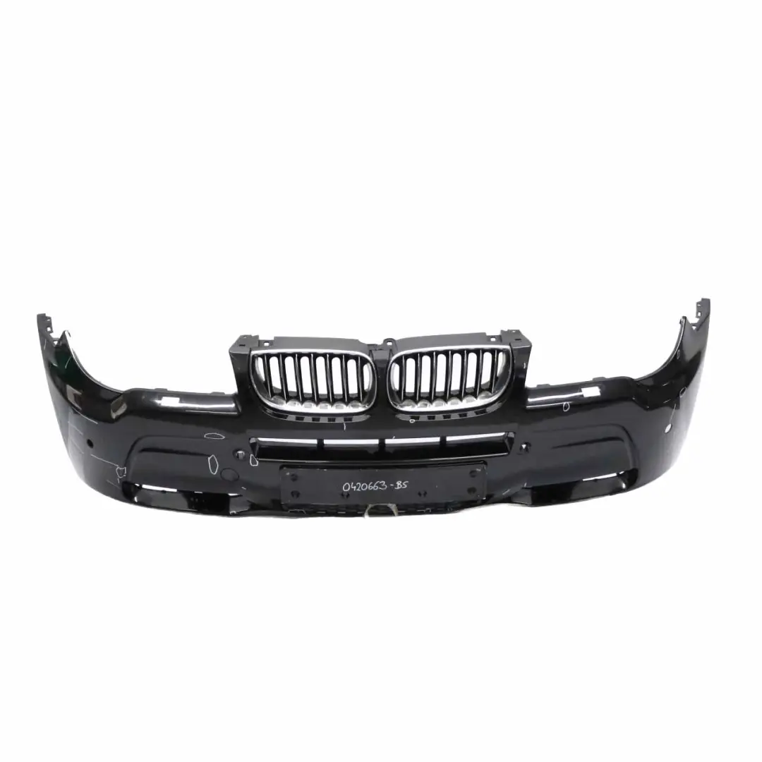  Front Bumper BMW X3 E83 LCI M Sport Complete Panel PDC Black Sapphire - 475 - SKU 0420663-BS - Part number 0420663