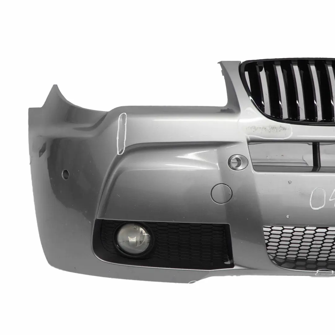 BMW X3 E83 LCI M Sport Complete Front Bumper PDC Silbergrau Silver Grey - A08 - SKU 0420663-SBG - Part number 0403466