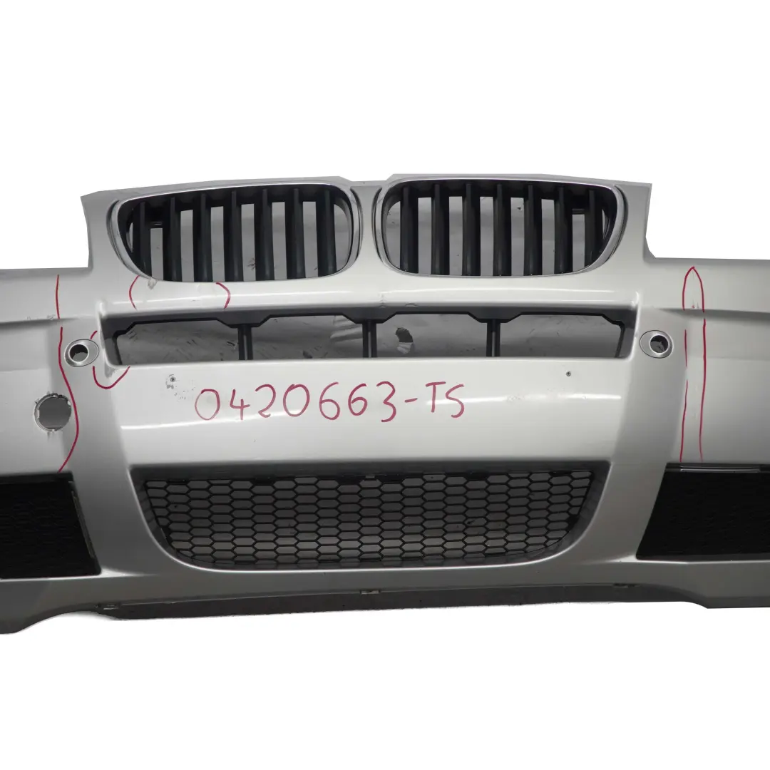 BMW X3 E83 M Sport Paket Kompletter Stossfänger Vorn PDC Titansilber - 354 - SKU 0420663-TS - Teilenummer 0403466