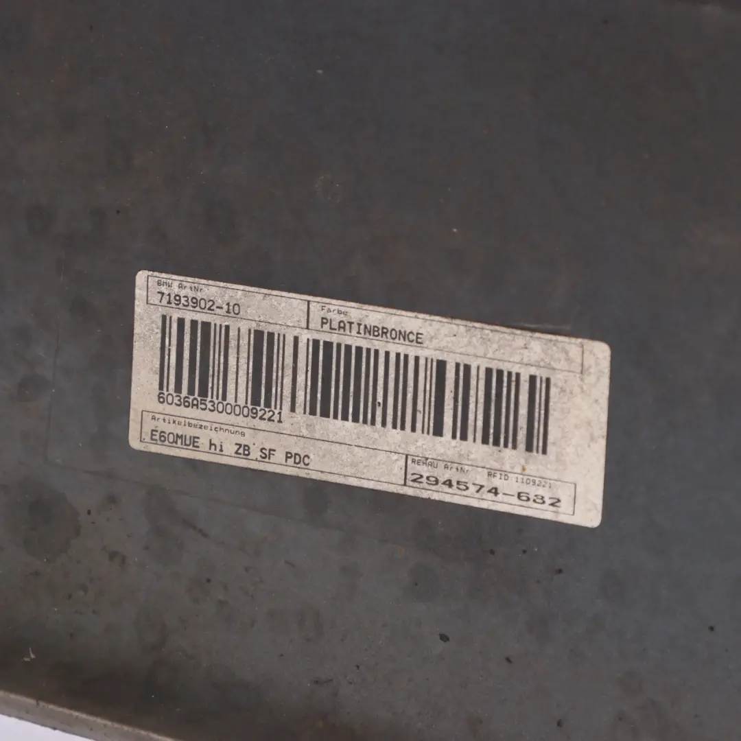 Bumper PDC Platinbronze Platinum Bronze - A53 to BMW 5 Series E60 Saloon 1 Rear with Part number 0422349 BMW 5 Series E60 Saloon 1 Rear Bumper PDC Platinbronze Platinum Bronze - A53 - SKU 0422349-PB1 - Part number 0422349