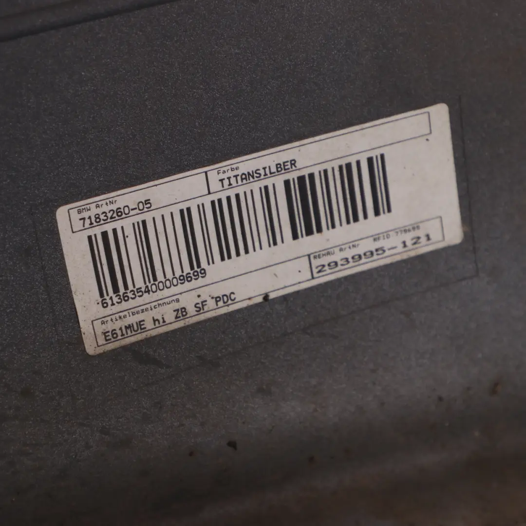 Bumper Trim Panel PDC Titansilber Titan Silver - 354 to BMW 5 E61 LCI Touring Rear with Part number 0422357 BMW 5 E61 LCI Touring Rear Bumper Trim Panel PDC Titansilber Titan Silver - 354 - SKU 0422357-TS1 - Part number 0422357