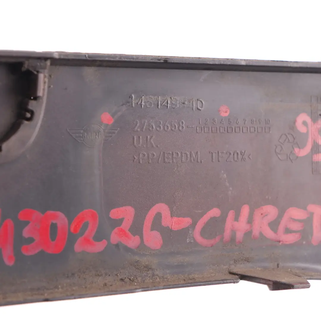 Mini R55 R56 R57 Embellecedor parachoques delantero derecho Chili Red 2753658 - SKU 0430226-CHRED1 - Número de pieza 0430226