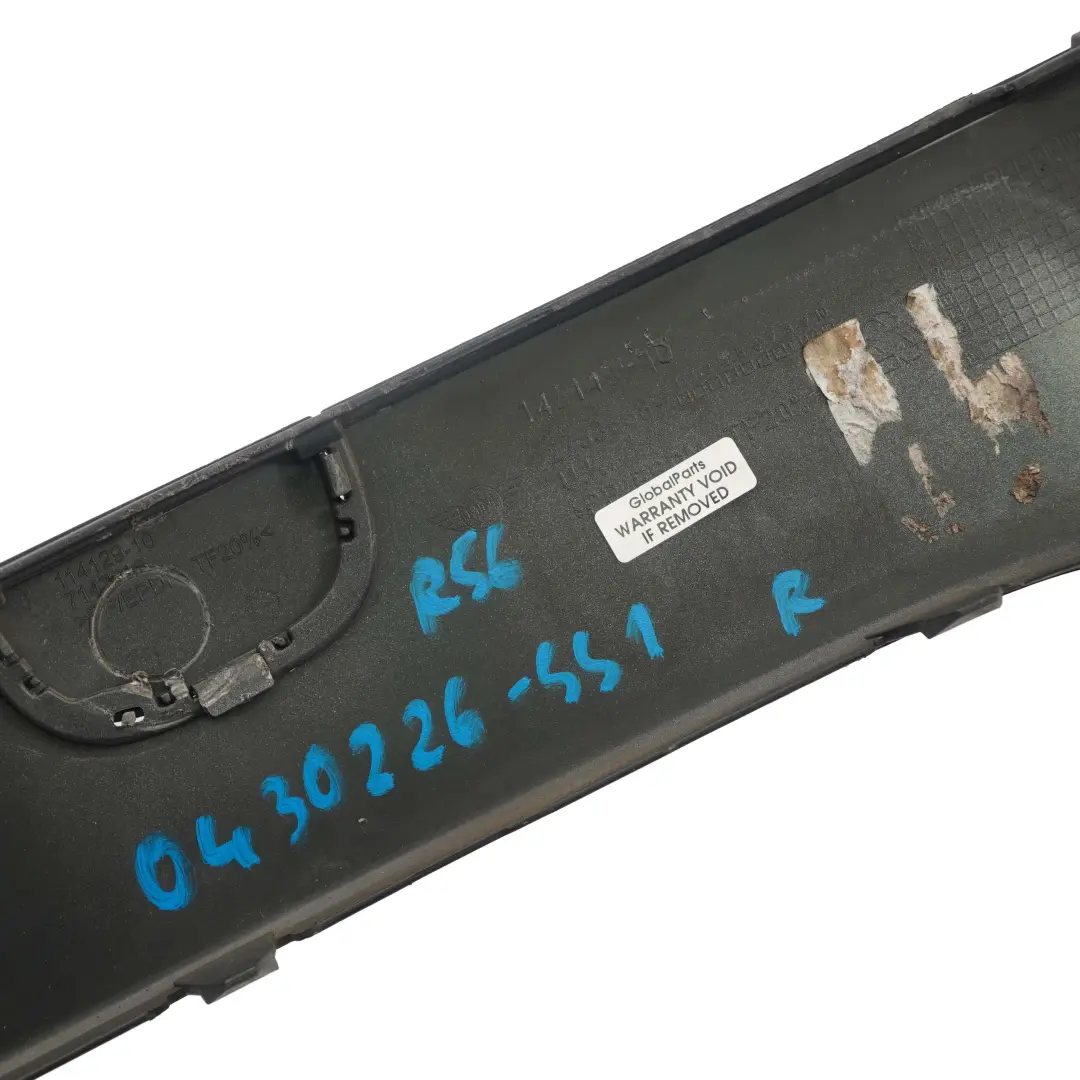 Front Bumper Trim Panel Right O/S Sparkling Silver to Mini Cooper One 1 R55 R56 with Part number 0430226 Mini Cooper One 1 R55 R56 Front Bumper Trim Panel Right O/S Sparkling Silver - SKU 0430226-SS1 - Part number 0430226