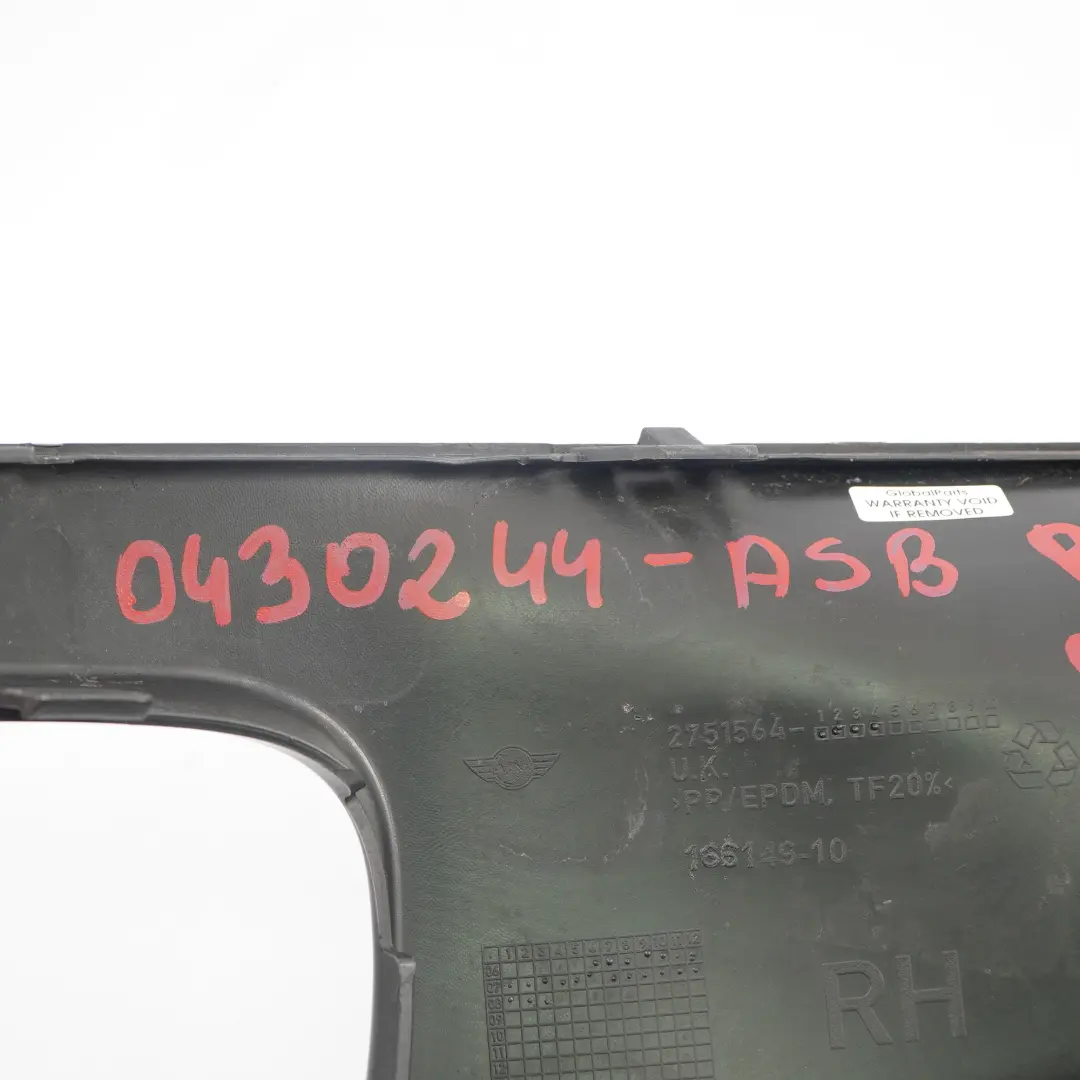 Osłona listwa halogenu prawa do Mini R56 S o numerze 0430244 Mini R56 S Osłona listwa halogenu prawa - SKU 0430244-ASB - Numer Części 0430244