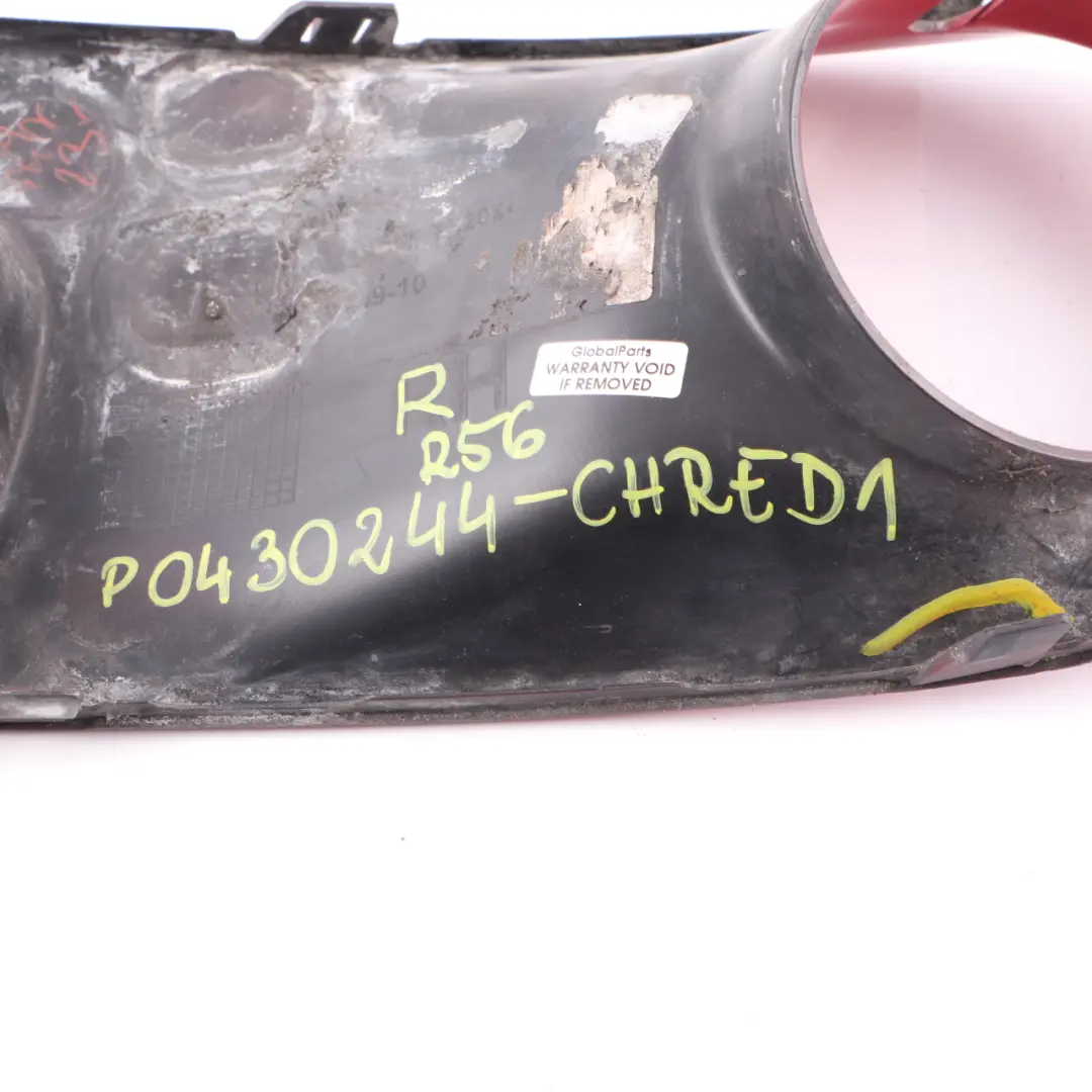 Embellecedor parachoques delantero derecho 2751564 para Mini Cooper S 1 R55 R56 R57 con número de pieza 0430244 Mini Cooper S 1 R55 R56 R57 Embellecedor parachoques delantero derecho 2751564 - SKU 0430244-CHRED1 - Número de pieza 0430244