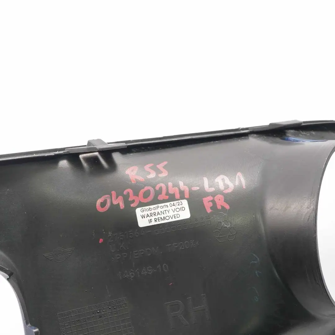 Pare chocs avant droit Lightning Blue A63 2751564 pour Mini Cooper S R55 R56 R57 à propos du numéro de pièce 0430244 Mini Cooper S R55 R56 R57 Pare chocs avant droit Lightning Blue A63 2751564 - SKU 0430244-LB1 - Numéro de pièce 0430244