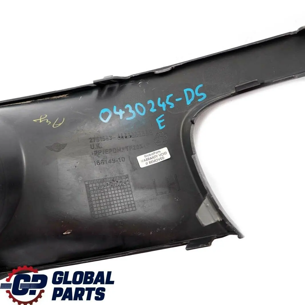 Mini Cooper S R55 R56 Front Bumper Left N/S Trim Panel Dark Silver Metallic - SKU 0430245-DS - Part number 0430245