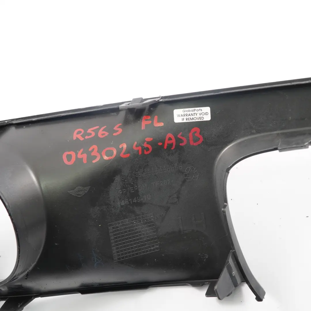 MINI Cooper S R55 R56 Front Bumper Left N/S Trim Panel Astro Black A25 - SKU 0430245-ASB - Part number 0430245