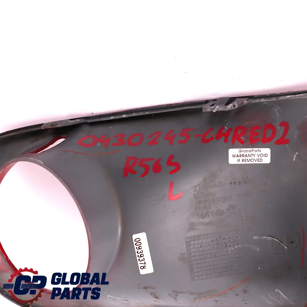 Mini Cooper S R55 R56 Front Bumper Trim Panel Cover Left N/S Chili Red - 851 - SKU 0430245-CHRED2 - Part number 2751563