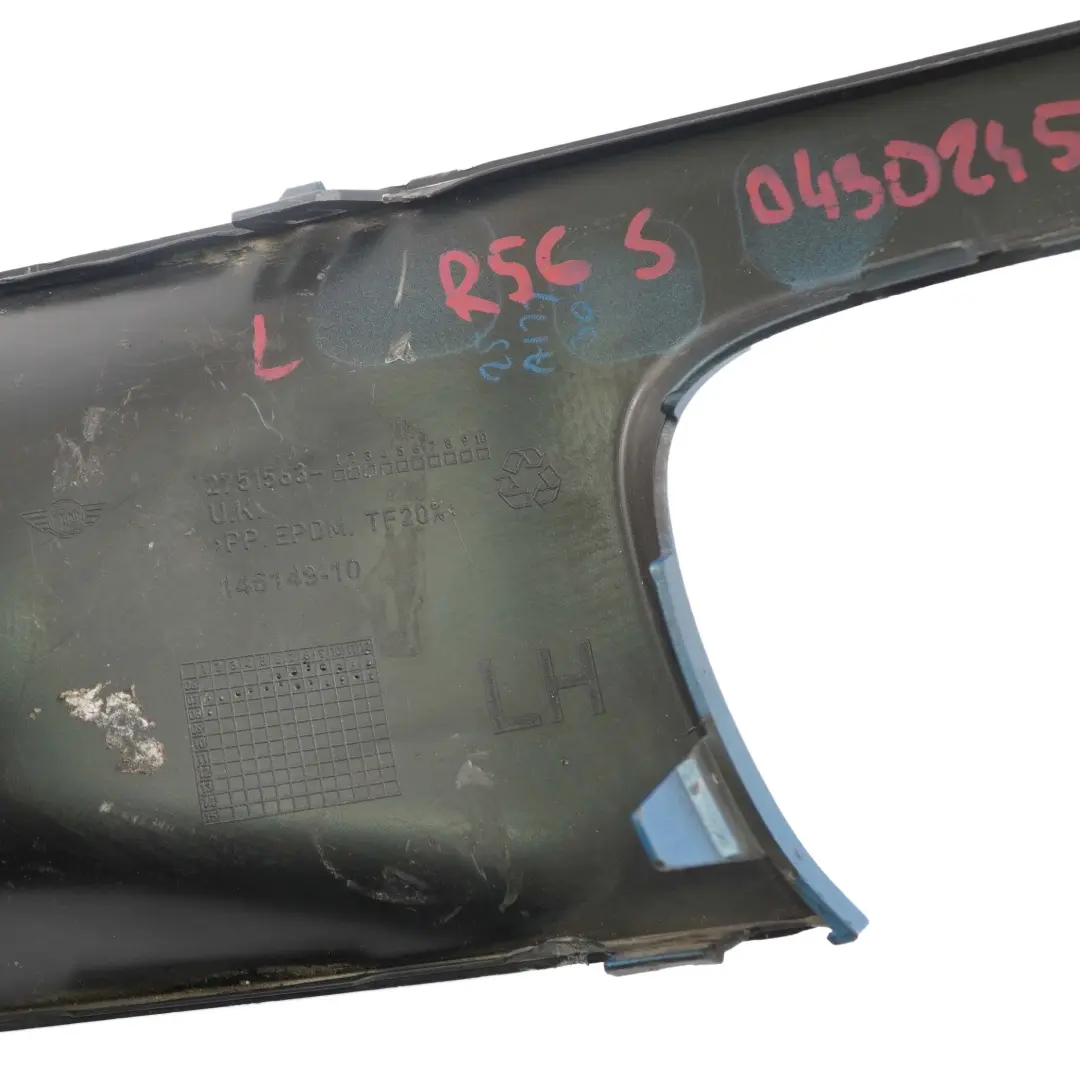  Front Bumper Trim Mini Cooper S R55 R56 R57 Panel Left N/S Laser Blue - SKU 0430245-LAB - Part number 0430245