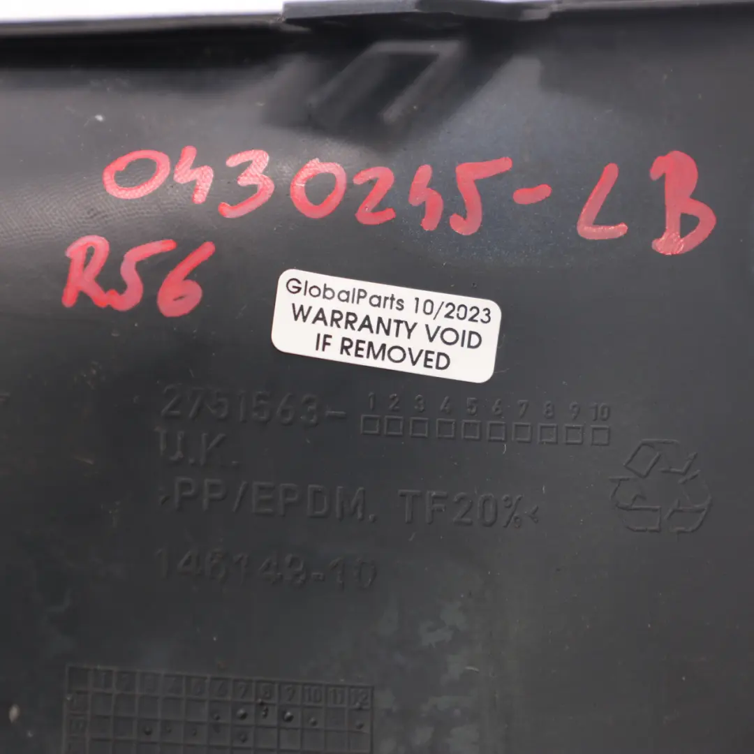 Mini Cooper S R55 R56 Parachoques Delantero Izquierdo Azul Rayo - A63 2751563 - SKU 0430245-LB - Número de pieza 0430245