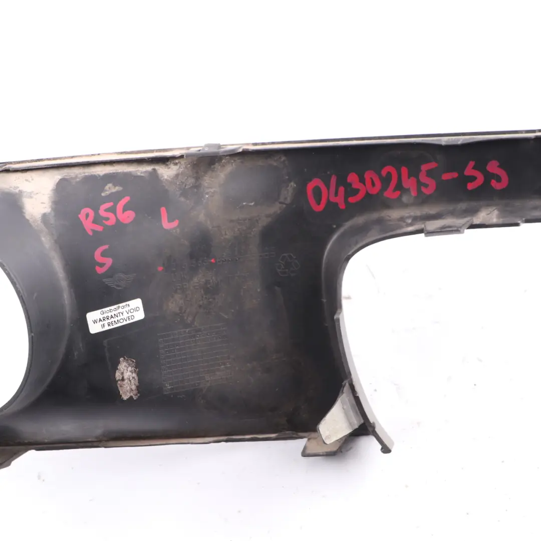 Front Bumper Left N/S Trim Panel Sparkling Silver 2751563 to Mini Cooper S R55 R56 with Part number 0430245 Mini Cooper S R55 R56 Front Bumper Left N/S Trim Panel Sparkling Silver 2751563 - SKU 0430245-SS - Part number 0430245