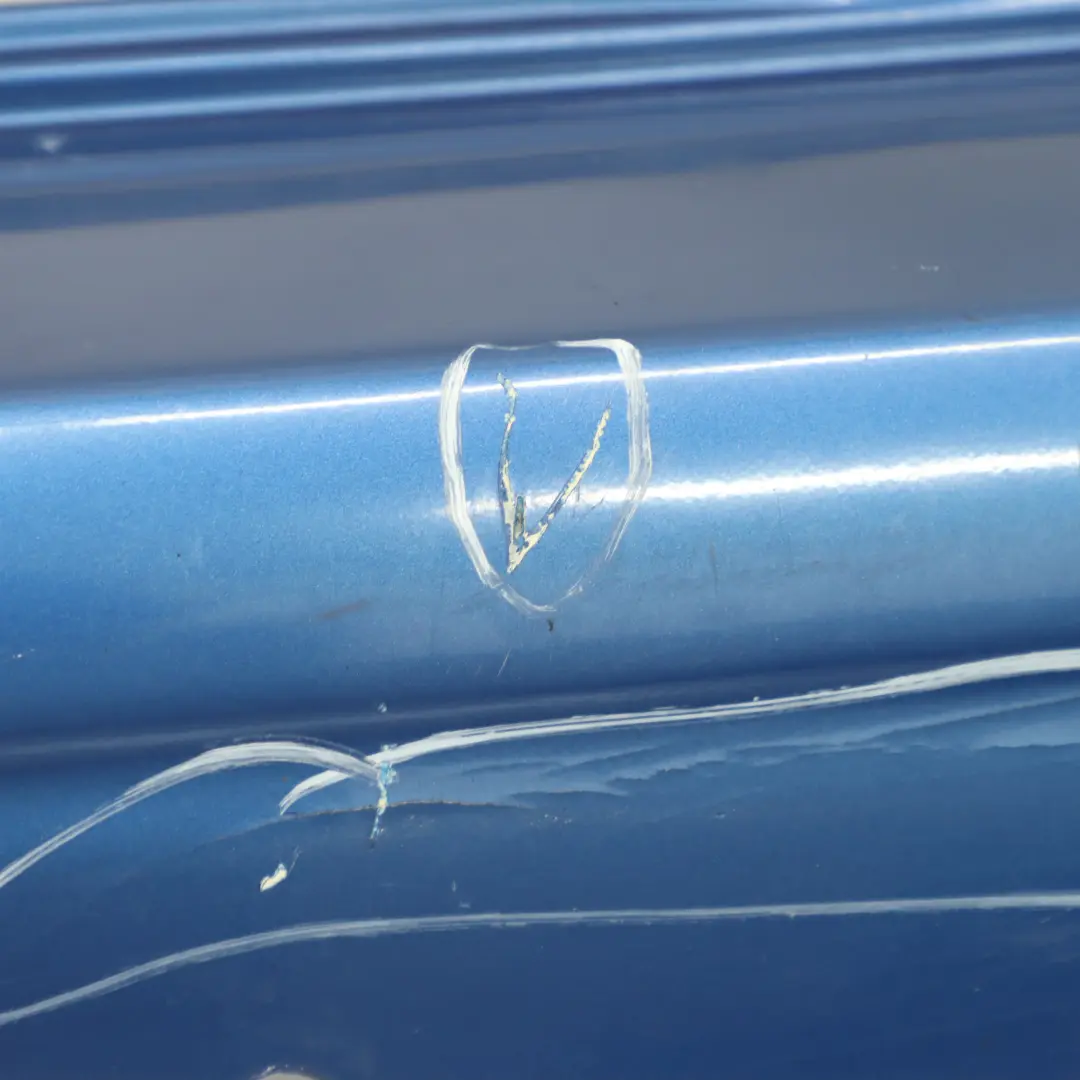 Bumper Rear Trim Panel Covering Lightning Blue Metallic - A63 to Mini R56 R57 with Part number 0430247 Mini R56 R57 Bumper Rear Trim Panel Covering Lightning Blue Metallic - A63 - SKU 0430247-LB1 - Part number 0430247