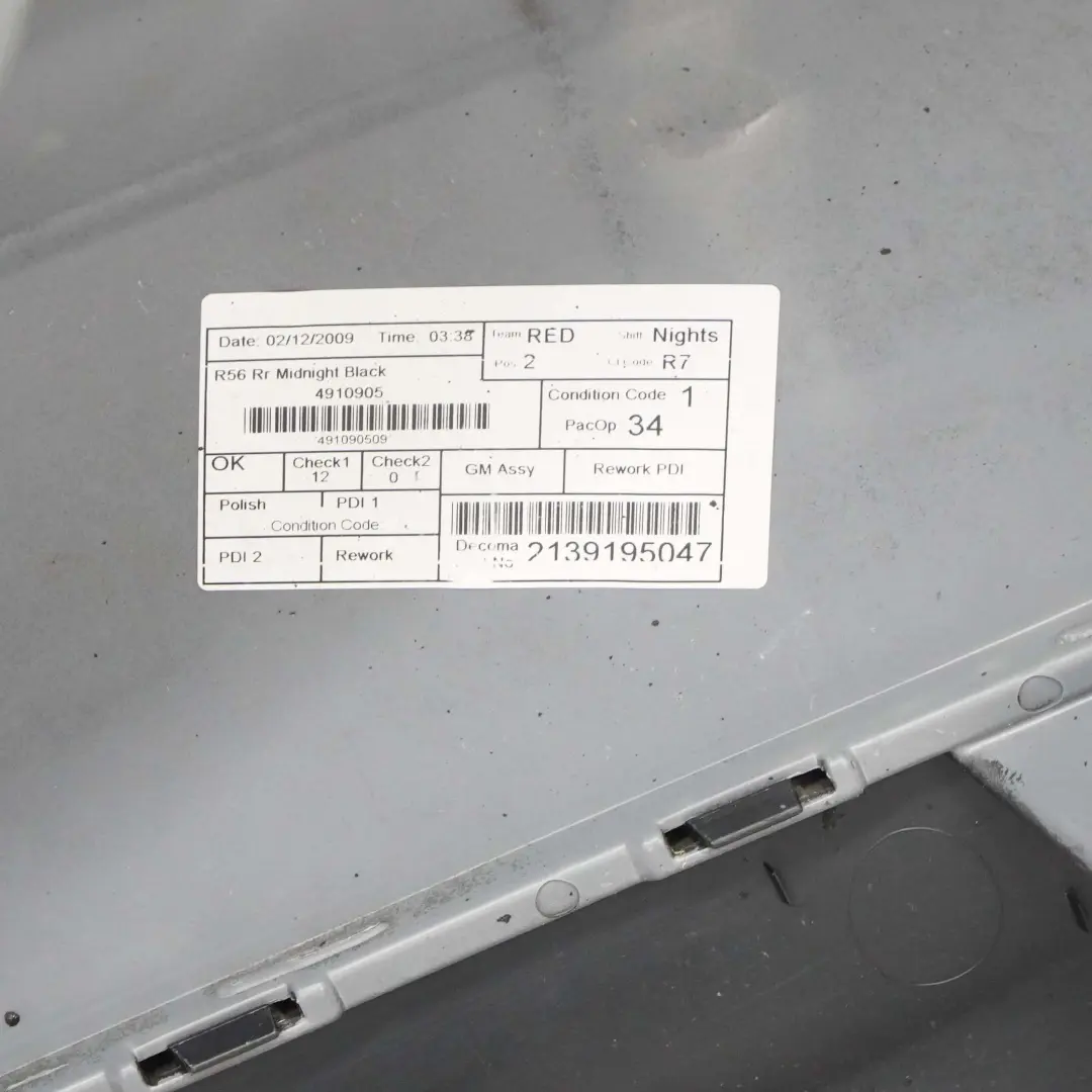 Bumper Rear Trim Panel Midnight Black Metallic - A94 to Mini R56 R57 with Part number 0430247 Mini R56 R57 Bumper Rear Trim Panel Midnight Black Metallic - A94 - SKU 0430247-MNB - Part number 0430247