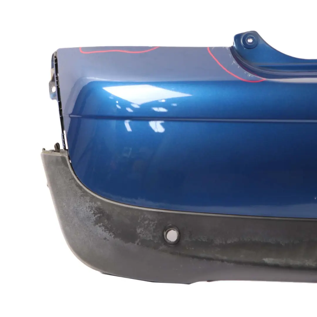 Bumper Panel PDC R57 Lightning Blue Metallic - A63 to Mini R56 Rear with Part number 0430249 Mini R56 Rear Bumper Panel PDC R57 Lightning Blue Metallic - A63 - SKU 0430249-LB5 - Part number 0430249
