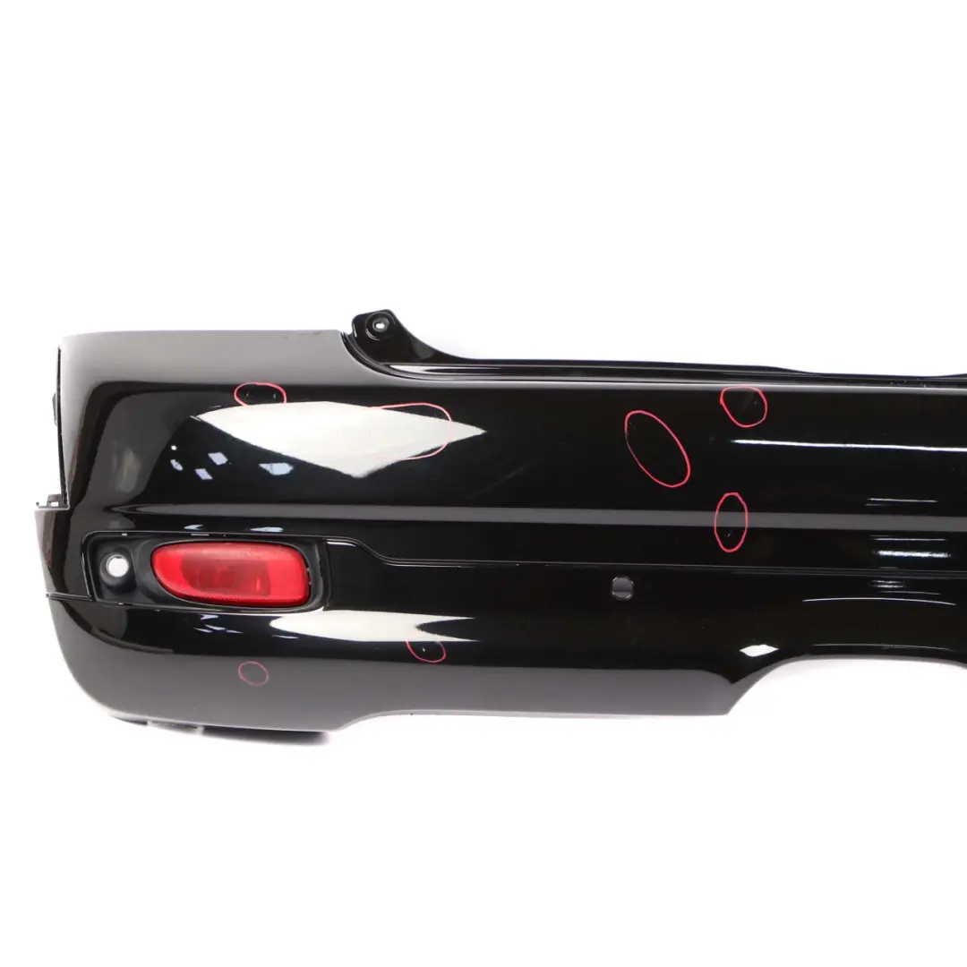 Bumper Cooper S Aerokit Complete PDC Panel Midnight Black A94 to Mini R56 Rear with Part number 0430266 Mini R56 Rear Bumper Cooper S Aerokit Complete PDC Panel Midnight Black A94 - SKU 0430266-MNB - Part number 0430266