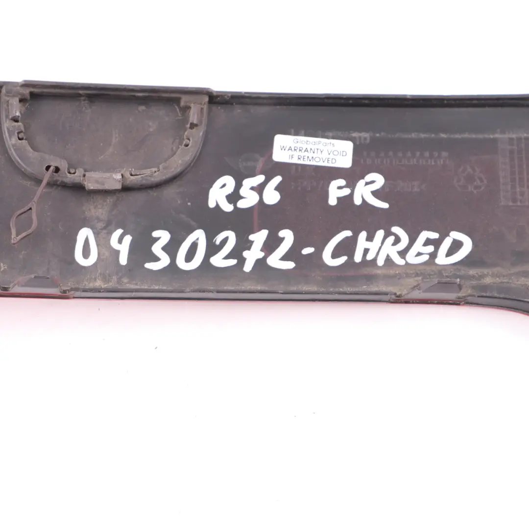 Front Bumper Trim Panel Right O/S Chili Red 851 2753660 to Mini Cooper R55 R56 R57 with Part number 0430272 Mini Cooper R55 R56 R57 Front Bumper Trim Panel Right O/S Chili Red 851 2753660 - SKU 0430272-CHRED - Part number 0430272