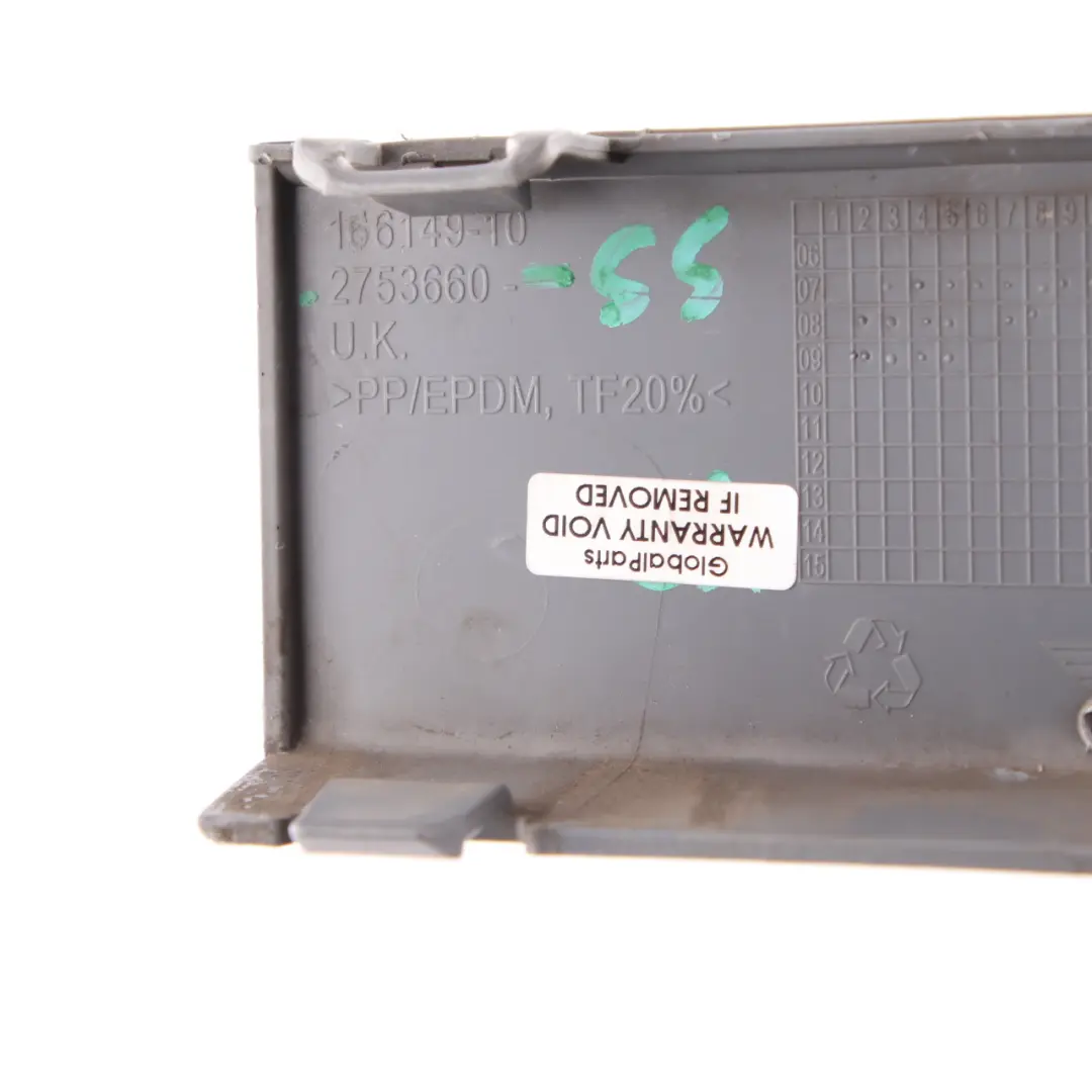 Front Bumper Trim Mini R55 R56 R57 Panel Right O/S Sparkling Silver Metallic A60 to with Part number 0430272 Front Bumper Trim Mini R55 R56 R57 Panel Right O/S Sparkling Silver Metallic A60 - SKU 0430272-SS - Part number 0430272