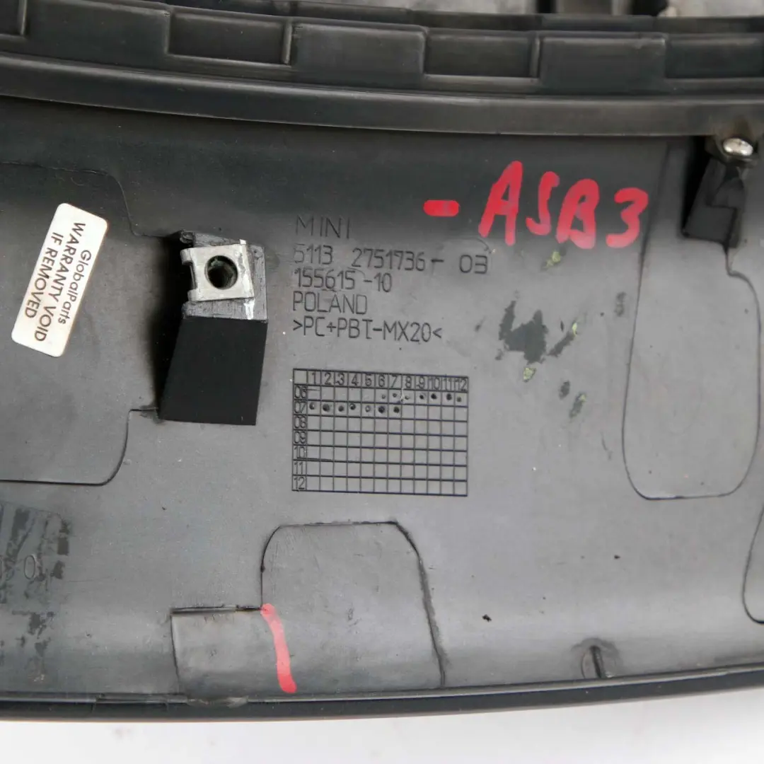 Inlet Grille Bonnet Hood Astro Black A25 to Mini Cooper R55 R56 R57 3 Air with Part number 2751736 Mini Cooper R55 R56 R57 3 Air Inlet Grille Bonnet Hood Astro Black A25 - SKU 0430302-ASB3 - Part number 2751736