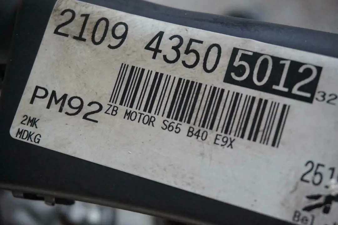 420HP V8 Complete Engine S65 S65B40A with 34k m, WARRANTY to BMW E90 E92 E93 M3 with Part number 0442123 BMW E90 E92 E93 M3 420HP V8 Complete Engine S65 S65B40A with 34k m, WARRANTY - SKU 0442123 - Part number 0442123