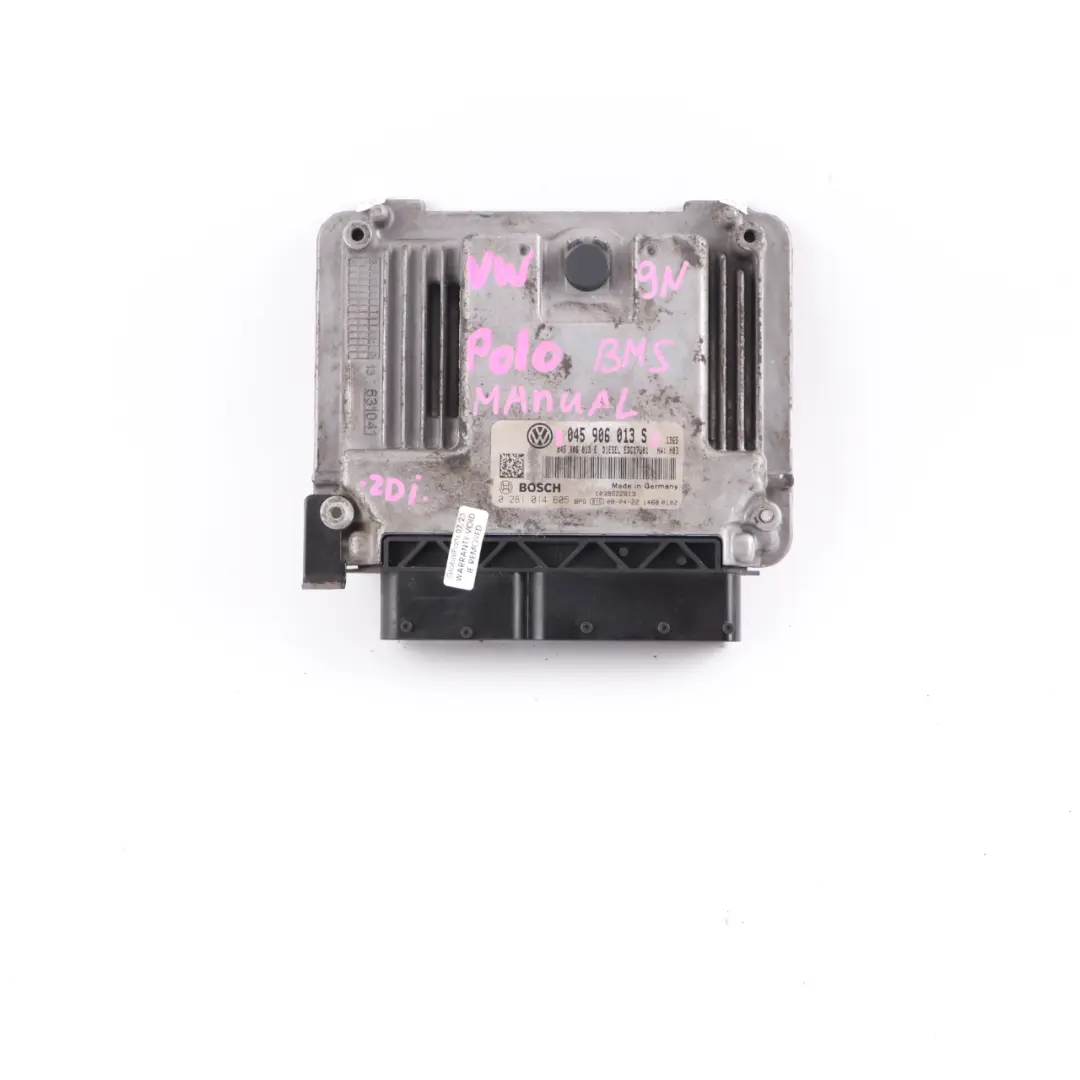 BMS 1.4 TDI Diesel Blue Motion Engine Control ECU Manual to VW Polo 9N with Part number 045906013S VW Polo 9N BMS 1.4 TDI Diesel Blue Motion Engine Control ECU Manual - SKU 045906013S - Part number 045906013S