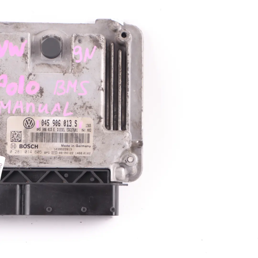 BMS 1.4 TDI Diesel Blue Motion Engine Control ECU Manual to VW Polo 9N with Part number 045906013S VW Polo 9N BMS 1.4 TDI Diesel Blue Motion Engine Control ECU Manual - SKU 045906013S - Part number 045906013S
