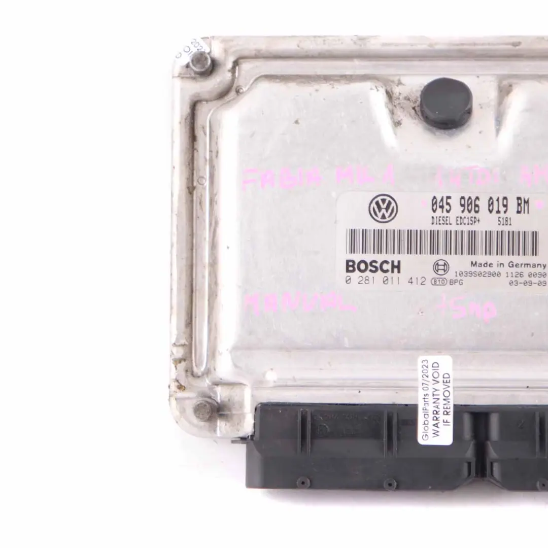Skoda Fabia MK1 1.4 TDI AMF 75HP Engine Control Unit ECU Manual - SKU 045906019BM - Part number 045906019BM