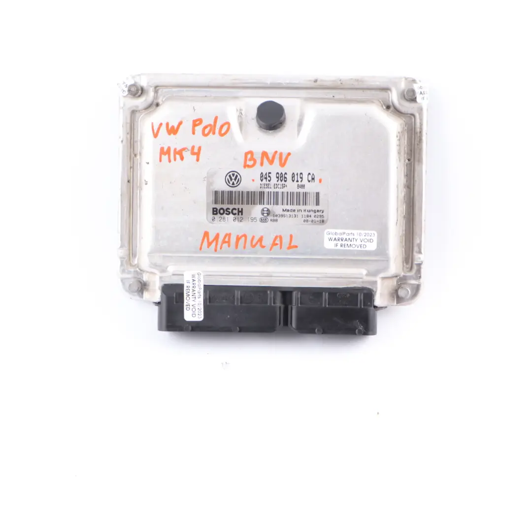 BNV Diesel Engine Control ECU Manual Siemens to VW Polo 9N 1.4 TDI with Part number 045906019CA VW Polo 9N 1.4 TDI BNV Diesel Engine Control ECU Manual Siemens - SKU 045906019CA - Part number 045906019CA