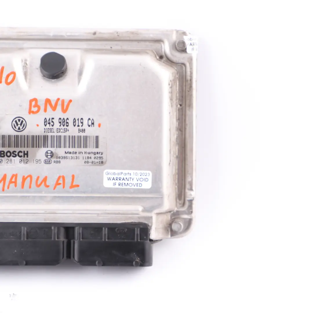 VW Polo 9N 1.4 TDI BNV Diesel Engine Control ECU Manual Siemens - SKU 045906019CA - Part number 045906019CA