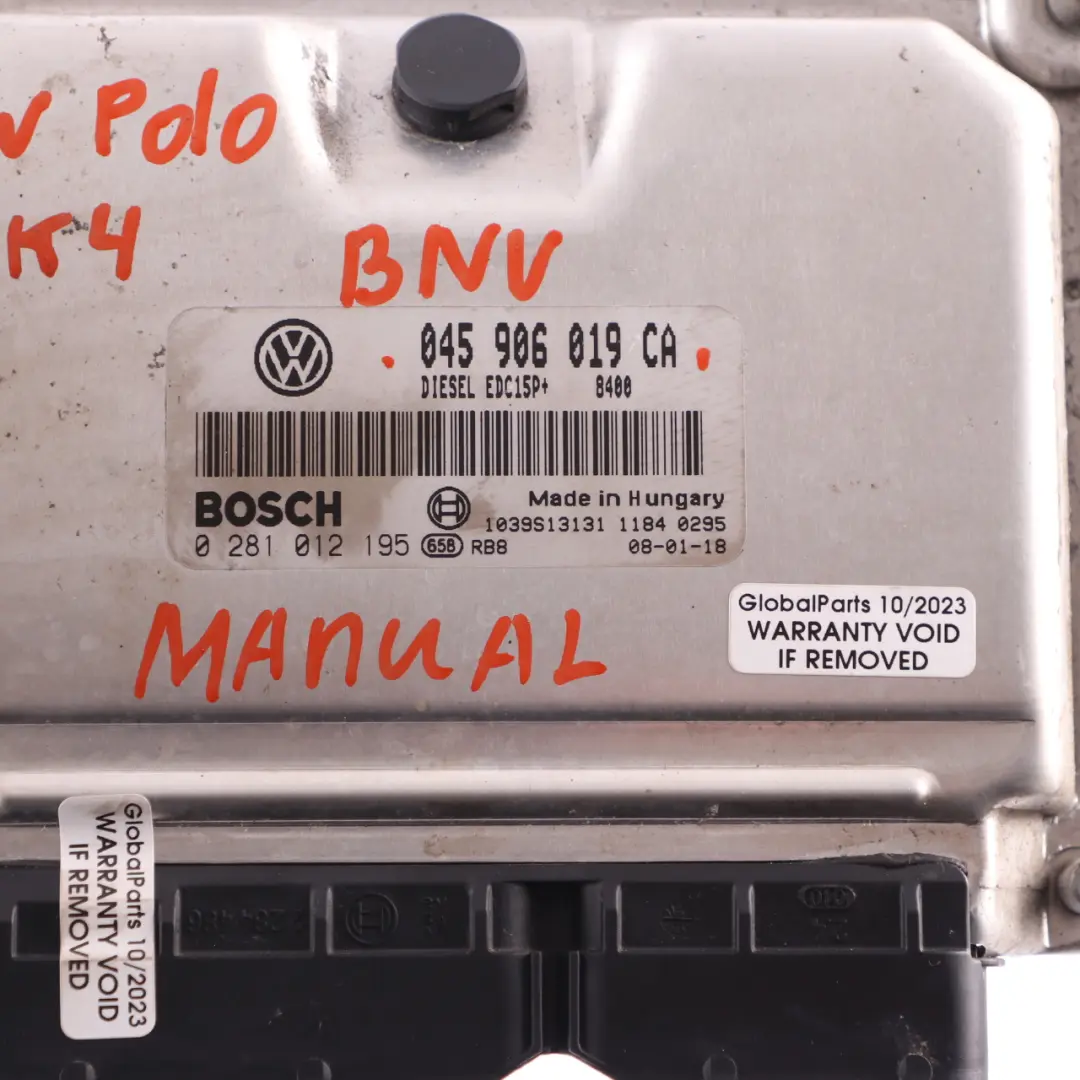 VW Polo 9N 1.4 TDI BNV Diesel Engine Control ECU Manual Siemens - SKU 045906019CA - Part number 045906019CA